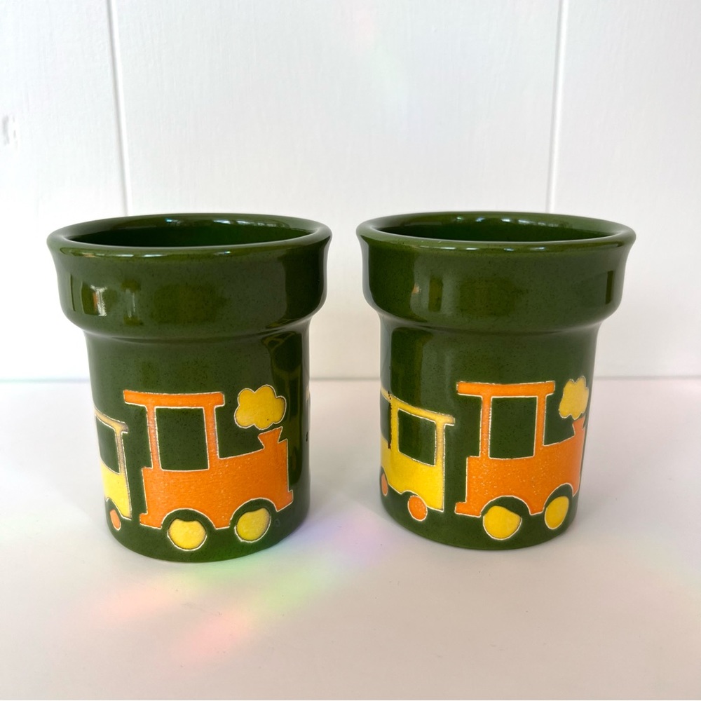Vintage Waechtersbach West Germany Mugs Train MCM